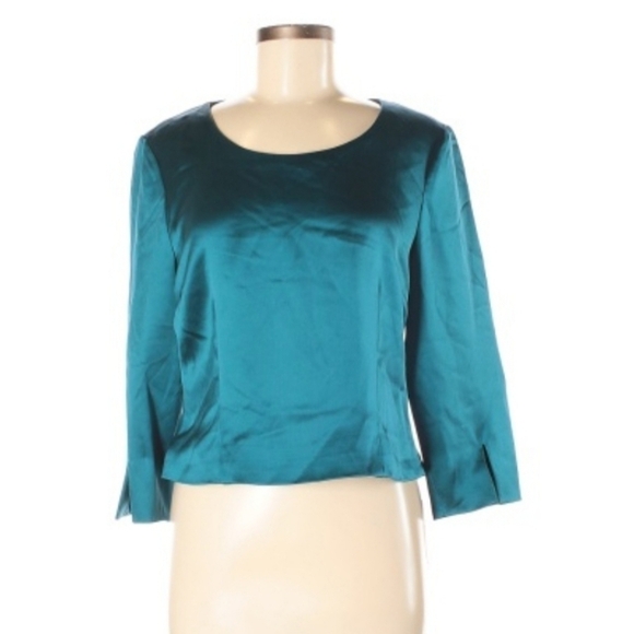 Carlisle teal silk blouse top new 6 - Picture 1 of 5